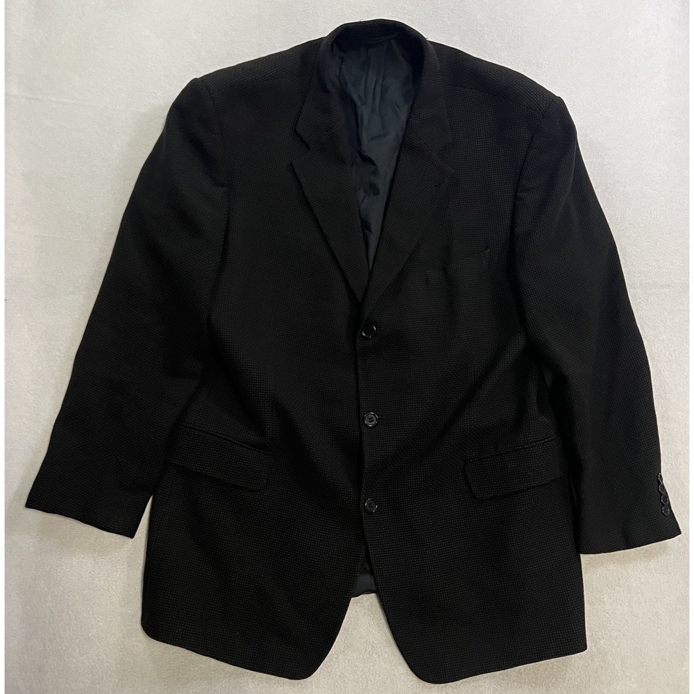 Hugo Boss Blazer Jacket Men's 38 Super 100 Wool Black Brown Dotted Sport Coat